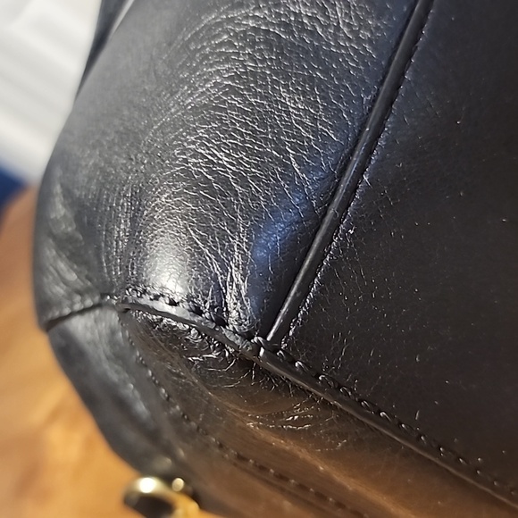 COACH East West Satchel Hand Bag Black Leather EUC - Picture 10 of 16